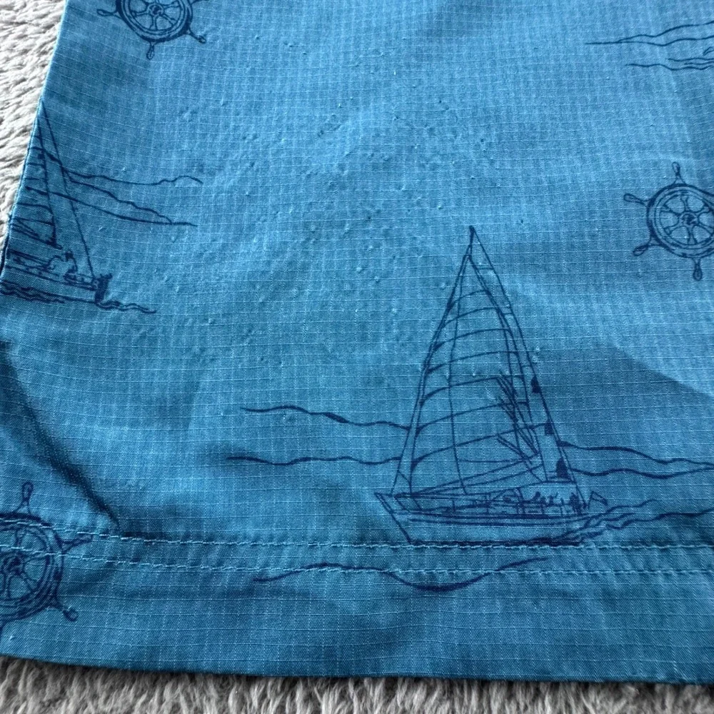 Croft‎ & Barrow Quick Dry Shirt Mens XL Tall Blue Good Nautical Sailboat Ripstop